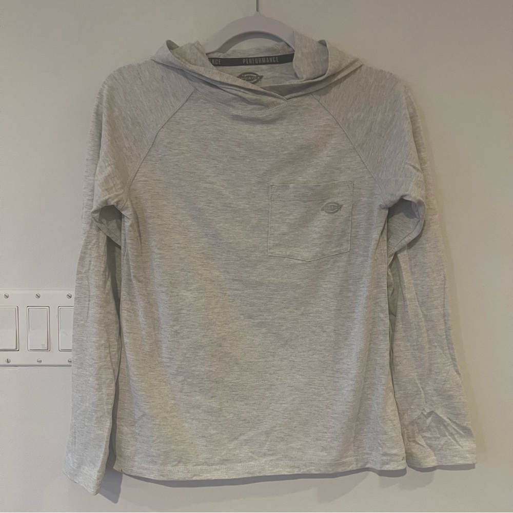 Dickies Cooling Temp IQ Grey Performance Hoodie Shirt Womens Small S Sunshirt